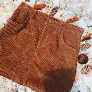 Boohoo Corduroy Brown Skirt